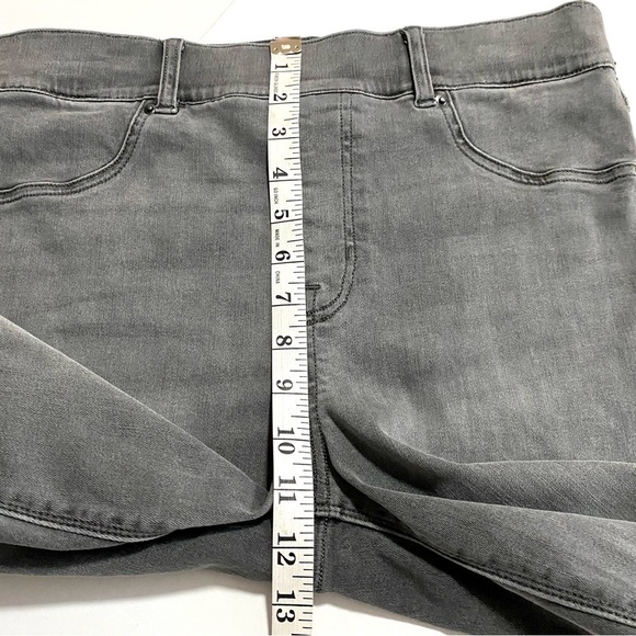 SPANX Gray Distressed Ankle Skinny Jeans Leggings Jeggings Large Stretch Denim - Picture 12 of 13